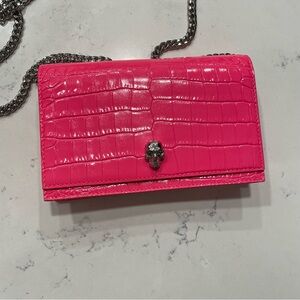 Alexander McQueen Mini Skull Crocodile-embossed Bag